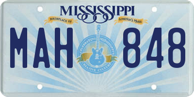 MS license plate MAH848