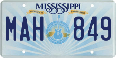 MS license plate MAH849