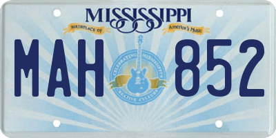 MS license plate MAH852