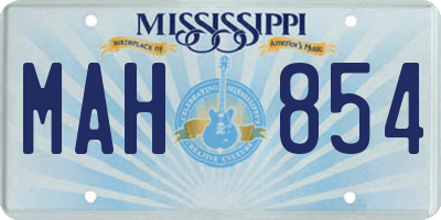 MS license plate MAH854