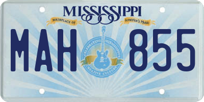 MS license plate MAH855