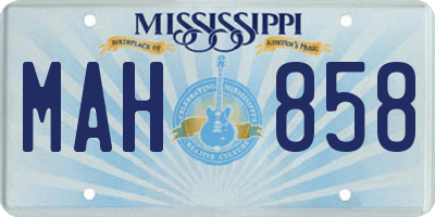 MS license plate MAH858