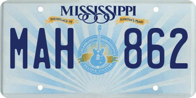 MS license plate MAH862