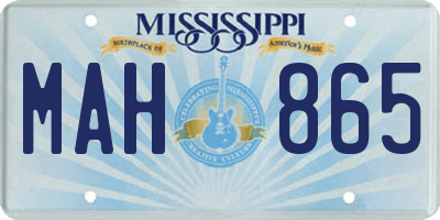 MS license plate MAH865