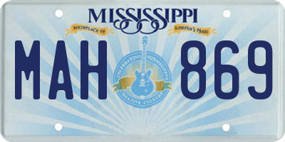 MS license plate MAH869