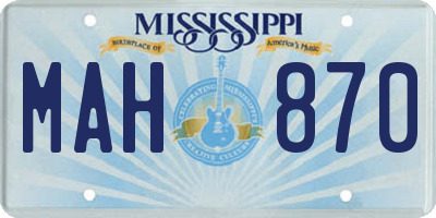 MS license plate MAH870
