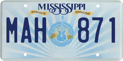 MS license plate MAH871
