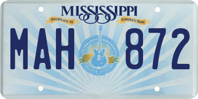 MS license plate MAH872