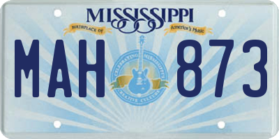 MS license plate MAH873