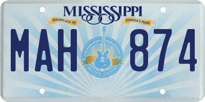 MS license plate MAH874