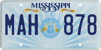 MS license plate MAH878