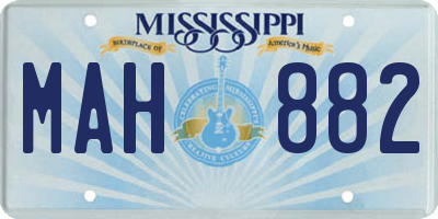 MS license plate MAH882