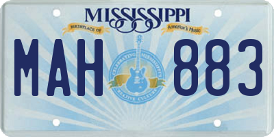 MS license plate MAH883