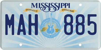 MS license plate MAH885