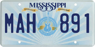 MS license plate MAH891