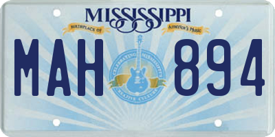 MS license plate MAH894
