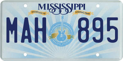 MS license plate MAH895