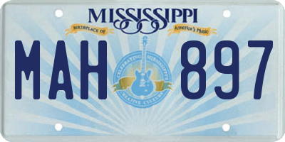 MS license plate MAH897