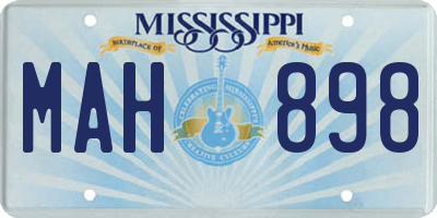 MS license plate MAH898