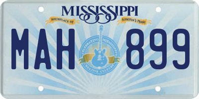 MS license plate MAH899