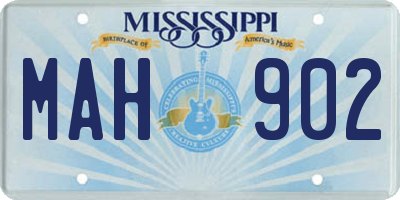 MS license plate MAH902