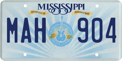 MS license plate MAH904
