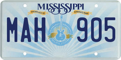 MS license plate MAH905