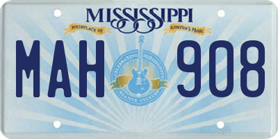 MS license plate MAH908