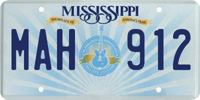MS license plate MAH912