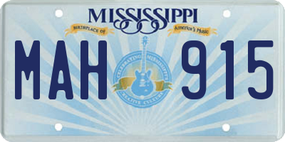 MS license plate MAH915
