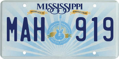 MS license plate MAH919