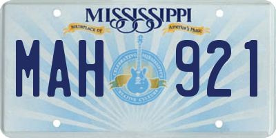 MS license plate MAH921