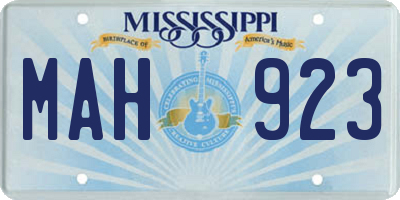 MS license plate MAH923