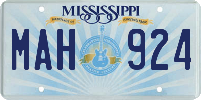 MS license plate MAH924