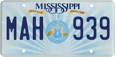 MS license plate MAH939