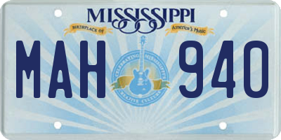 MS license plate MAH940
