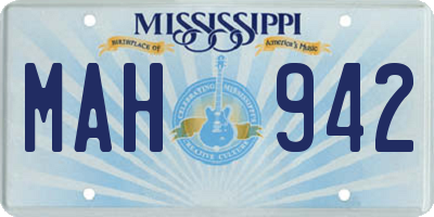 MS license plate MAH942