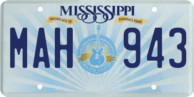 MS license plate MAH943