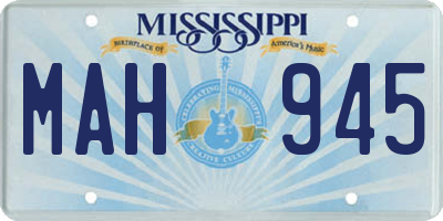 MS license plate MAH945