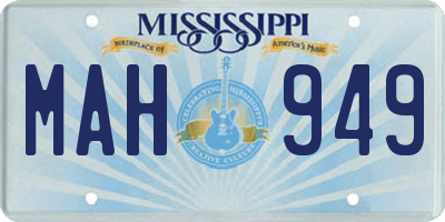 MS license plate MAH949