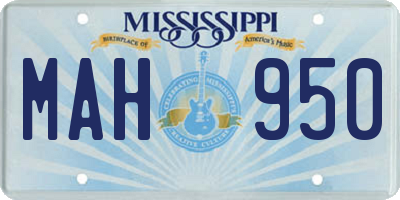 MS license plate MAH950