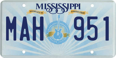 MS license plate MAH951