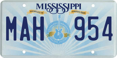 MS license plate MAH954