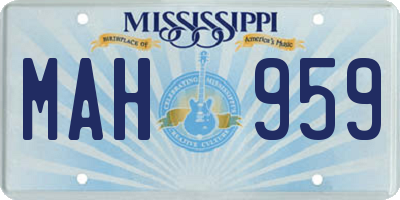 MS license plate MAH959