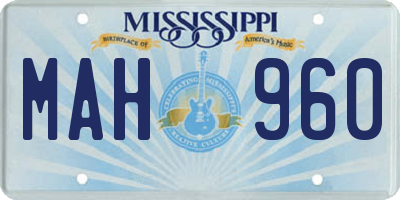 MS license plate MAH960