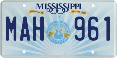MS license plate MAH961