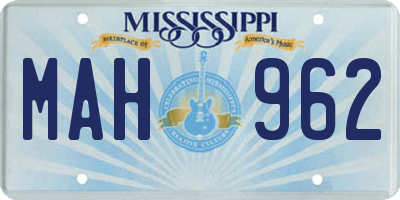 MS license plate MAH962