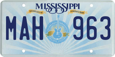 MS license plate MAH963