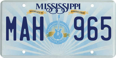MS license plate MAH965