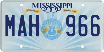 MS license plate MAH966